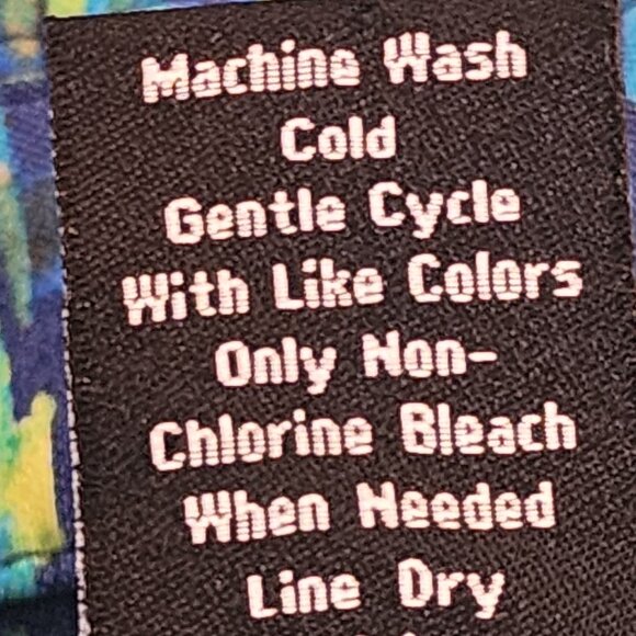 Attyre New York Blue Green Yellow Abstract Rayon Nylon Span Adj Waist Jacket XL - Picture 15 of 16